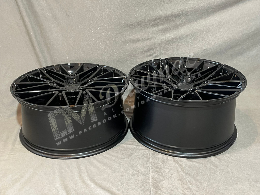 Japan Racing JR38 20" 9J ET30 + 10J ET40 5x112 Gloss Black - obrazek 6