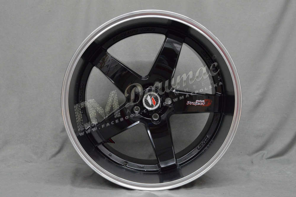 LENSO D1R 20" 10J ET42 5x112 Black/ Mirror Lip Polish