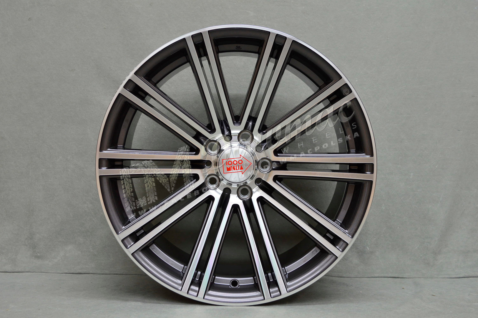 MODEL:1005 19" 9,5J ET50 5x112 Dark Anthracite Gloss Polished - obrazek 2