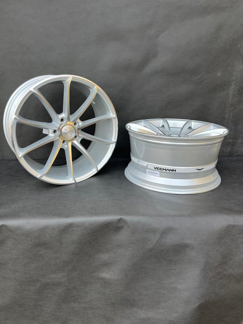 VEEMANN V-FS18 19" 8,5J ET42 + 9,5J ET45 5x112 Silver Machined Face - obrazek 2