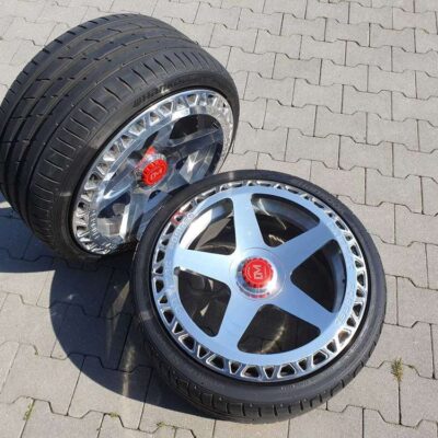 DAWMAC Forged 20" 10J ET30 5x112 Black Rim Polished Disk