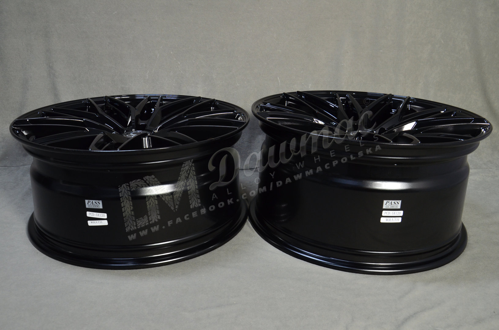 Wrath WF-9 19" 8,5J ET35 + 9,5J ET40 5x120 Black Glossy - obrazek 8