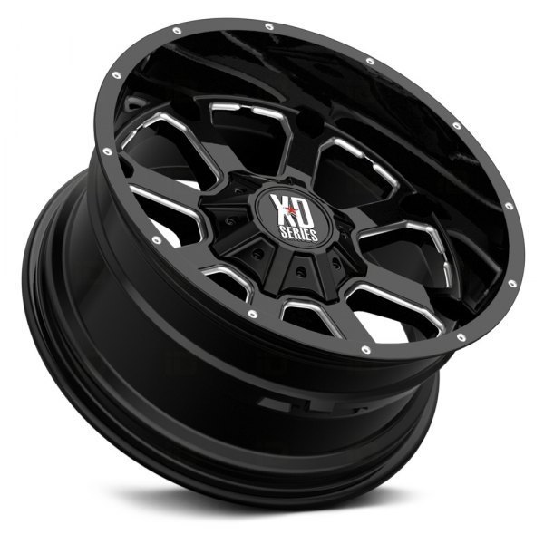 XD Wheels XD825 20" 10J ET-24 6x135/6x139,7 Gloss Black with Milled Accents - obrazek 4