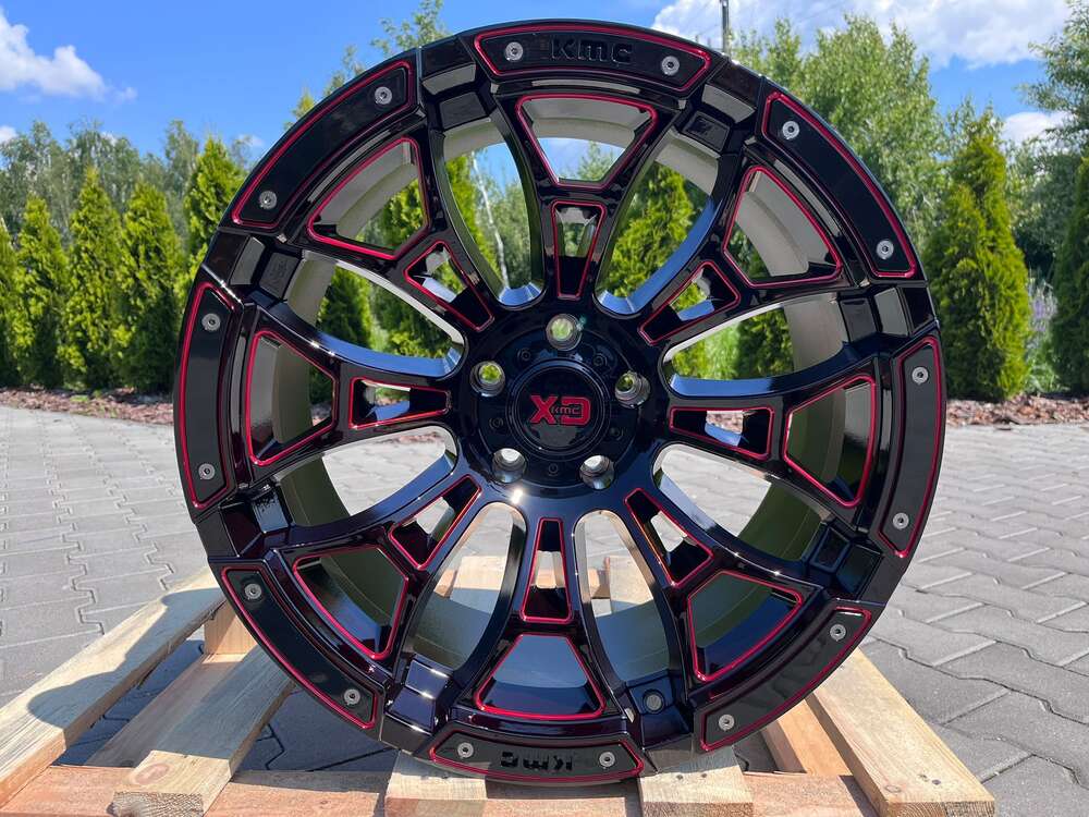 XD Wheels XD841 20" 10J ET-18 5x127 Gloss Black with Red Tint
