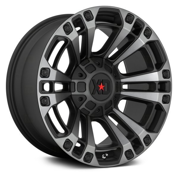 XD Wheels XD851 Monster III 20" 9J ET18 6x135/6x139,7 Satin Black with Gray Tint