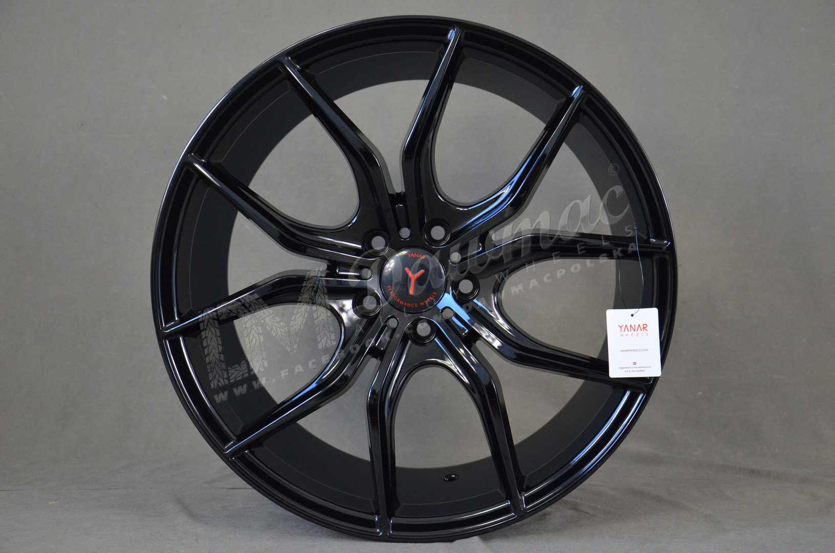Yanar Wheels Y-NL17 19" 8,5J ET33 + 9,5J ET40 5x120 Gloss Black - obrazek 2