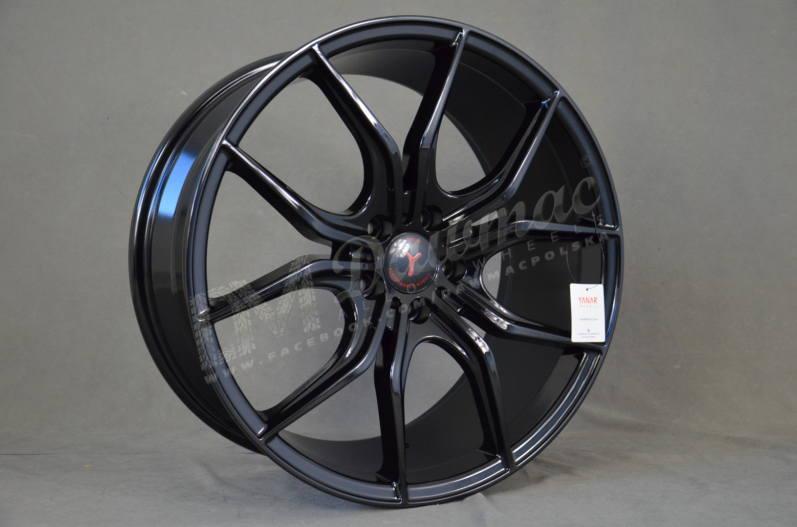 Yanar Wheels Y-NL17 19" 8,5J ET33 + 9,5J ET40 5x120 Gloss Black - obrazek 3