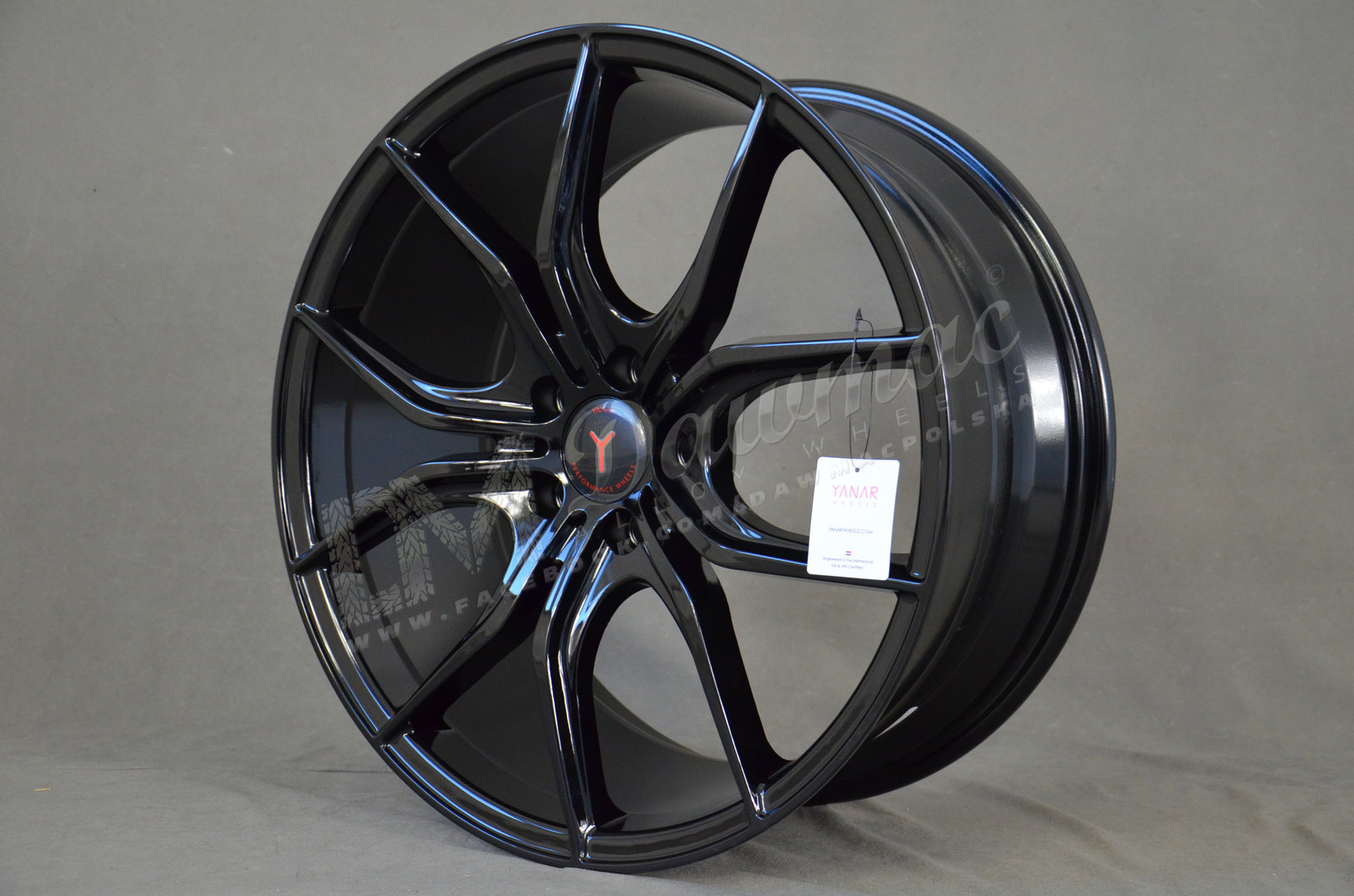 Yanar Wheels Y-NL17 19" 8,5J ET33 + 9,5J ET40 5x120 Gloss Black - obrazek 4