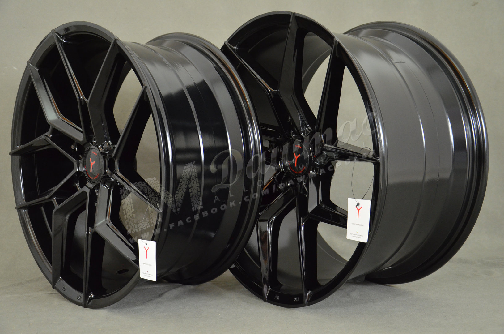 Yanar Wheels Y-NL45 20" 8,5J ET30 + 10J ET42 5x112 Gloss Black - obrazek 4