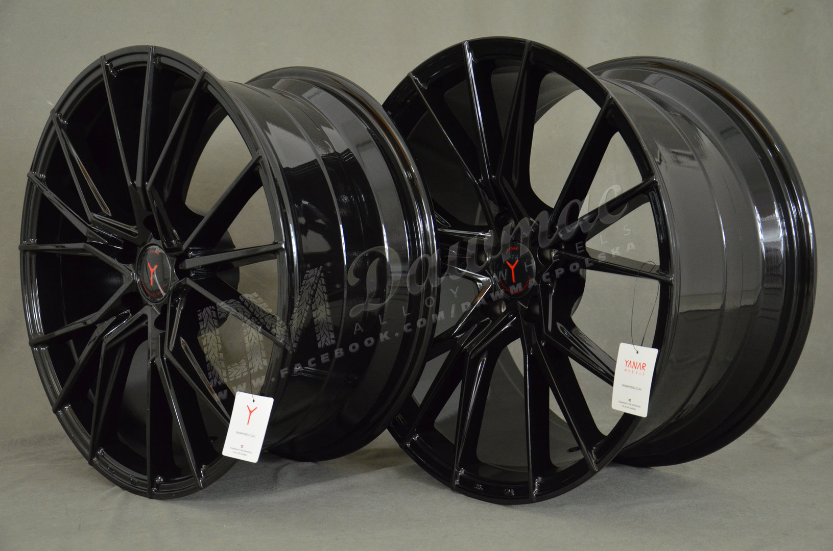 Yanar Wheels Y-NL47 19" 8,5J ET45 + 9,5J ET45 5x112 Gloss Black - obrazek 4