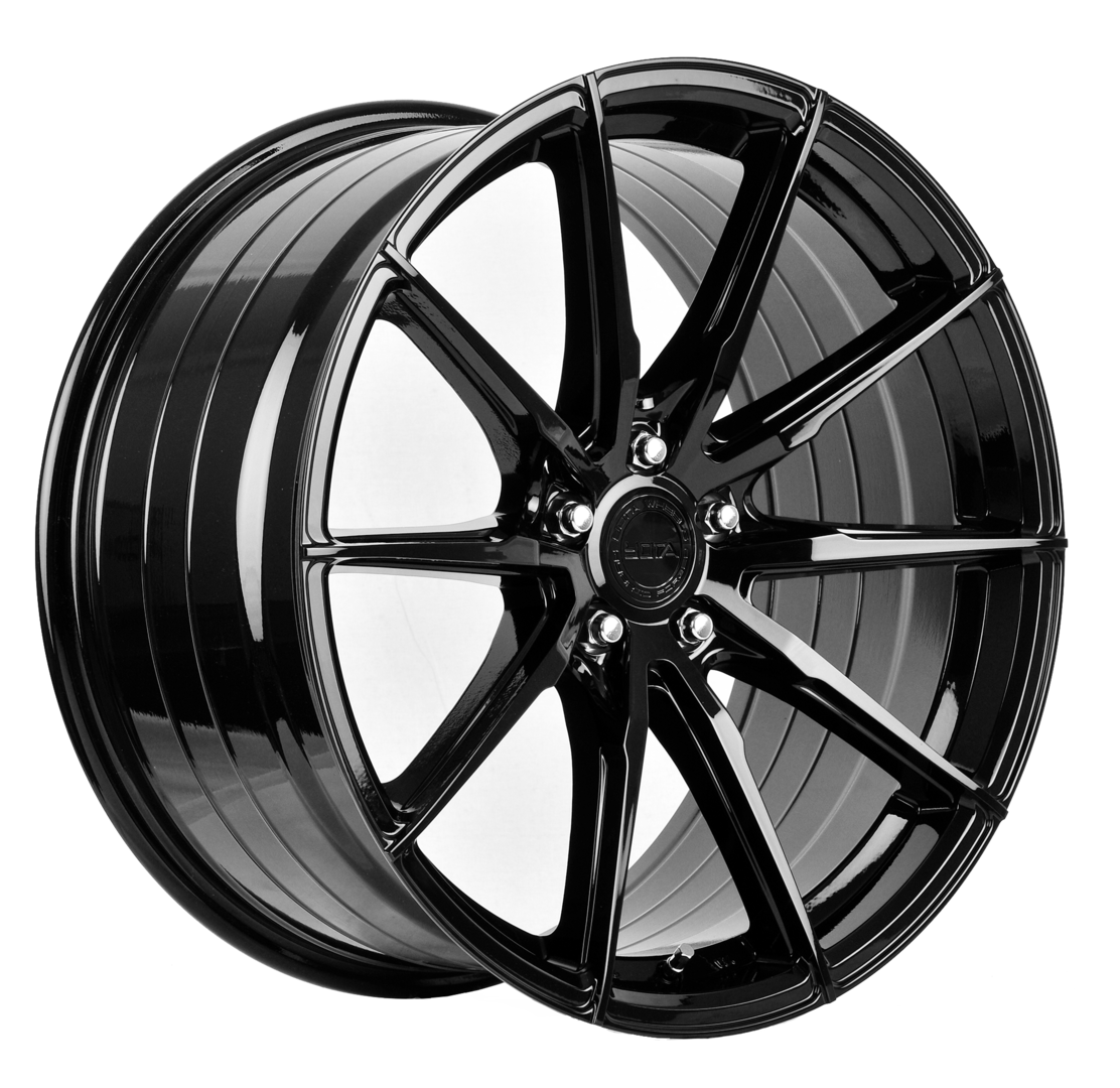 Yota Wheels YP4 20" 8,5J ET20-ET45 + 10J ET20-ET45 BLANK Black Glossy - obrazek 3