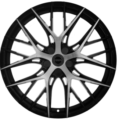 Yota Wheels YP8 20" 9J ET25-ET45 BLANK Black Glossy + Brushed Face