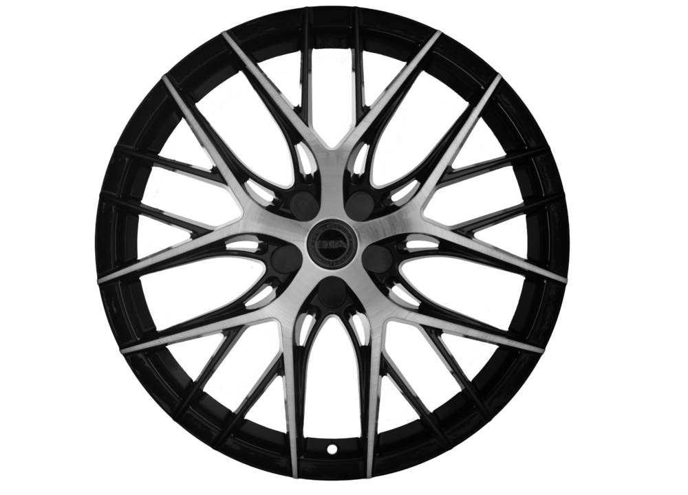 Yota Wheels YP8 20" 9J ET25-ET45 BLANK Black Glossy + Brushed Face