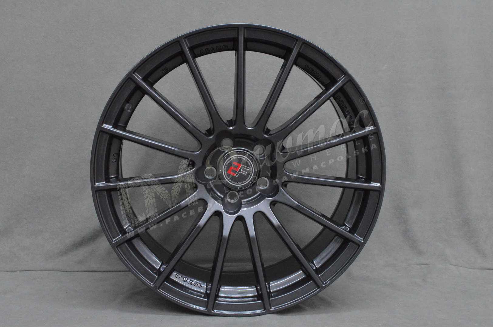 2Forge ZF1 17" 7,5J ET10-ET51 4x98-5x120 Gloss Gunmetal - obrazek 2