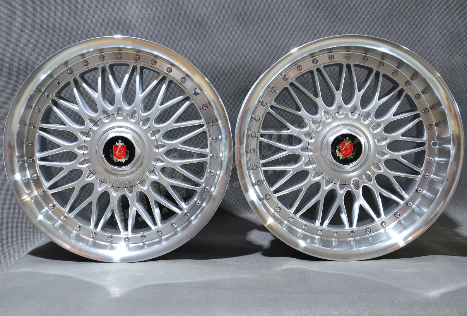 AXE EX10 18" 8J ET40 + 9J ET40 4x100-5x120 Silver & Polished Lip - obrazek 2