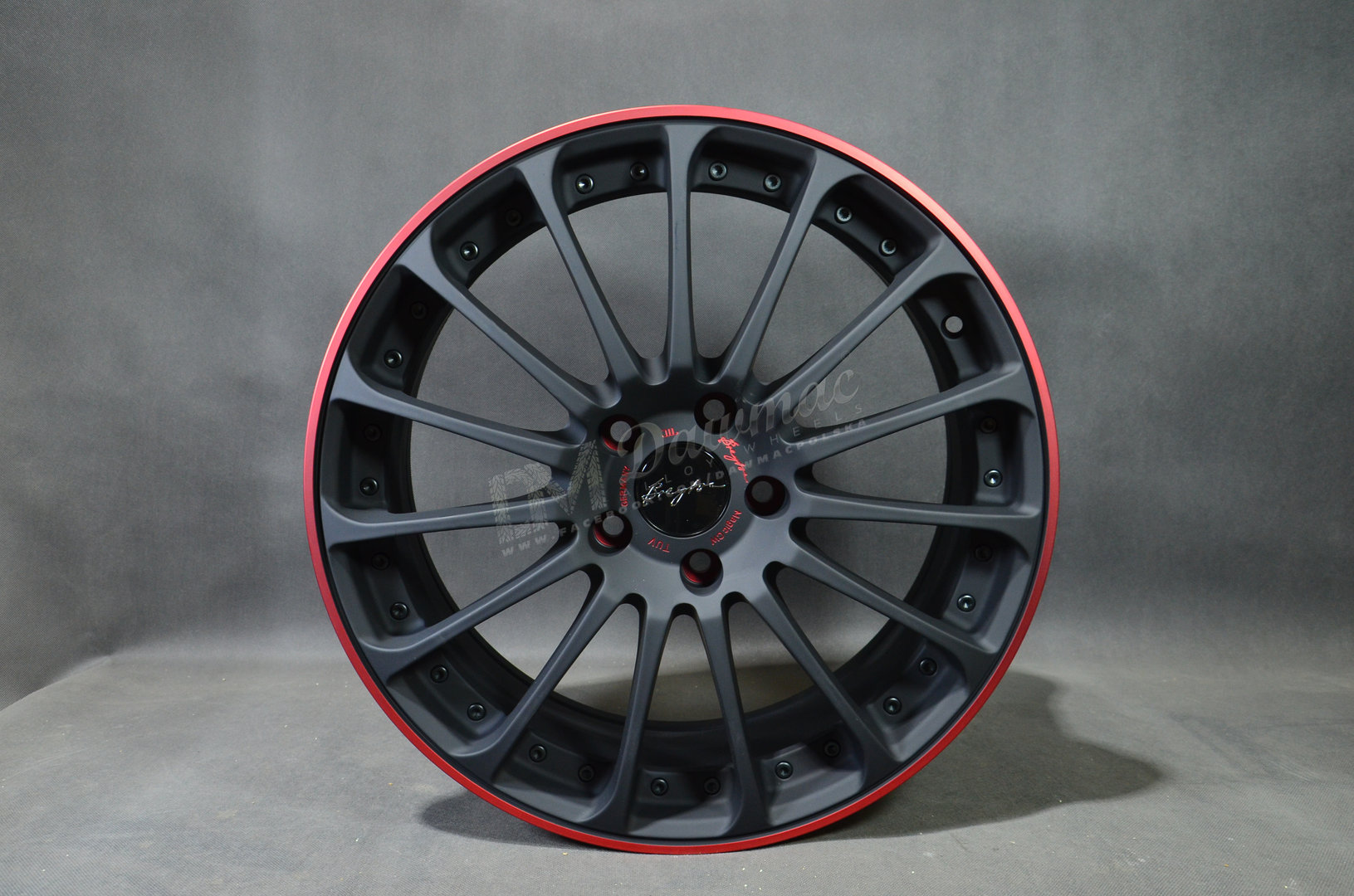 Breyton Magic CW 18" 7,5J ET48 4x100 Matt Grey with Red Anodized Lip - obrazek 2