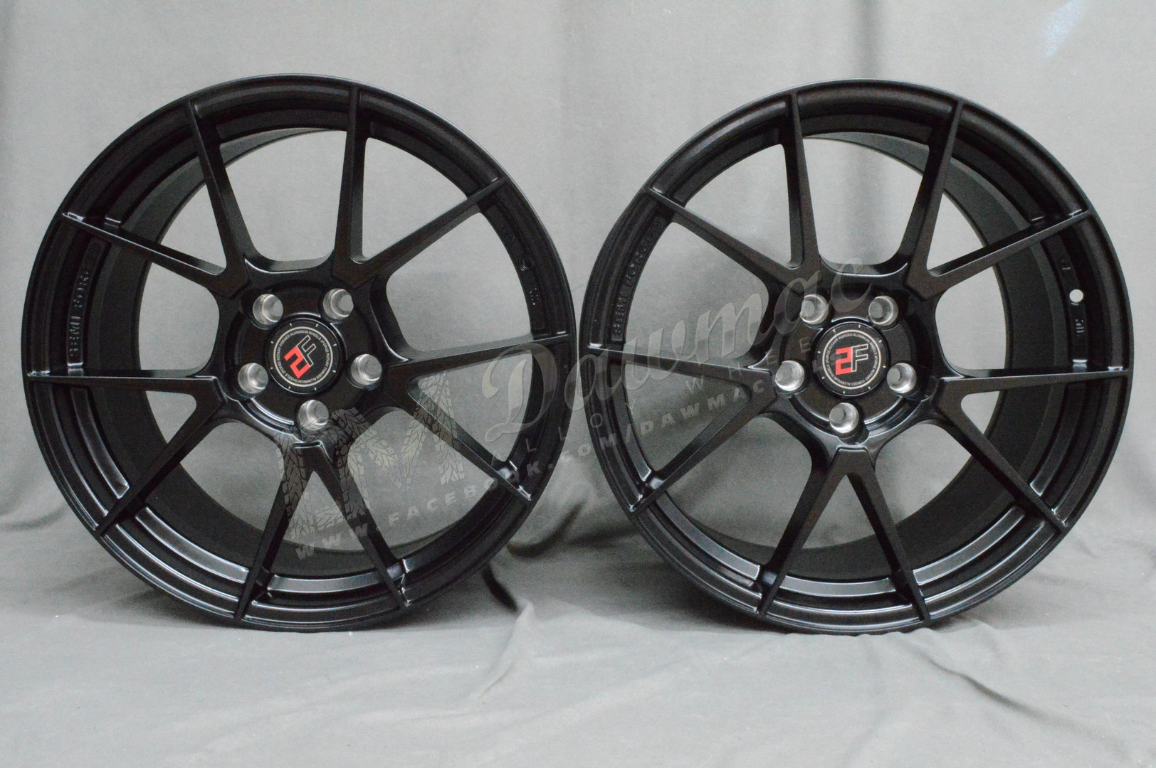 2Forge ZF6 19" 9,5J ET15-ET45 + 11J ET15-ET45 5x100-5x130 Matt Black - obrazek 2