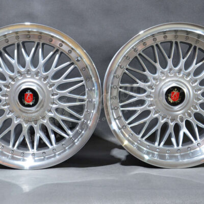 AXE EX10 18" 8J ET40 + 9J ET35 4x100-5x120 Silver & Polished Lip