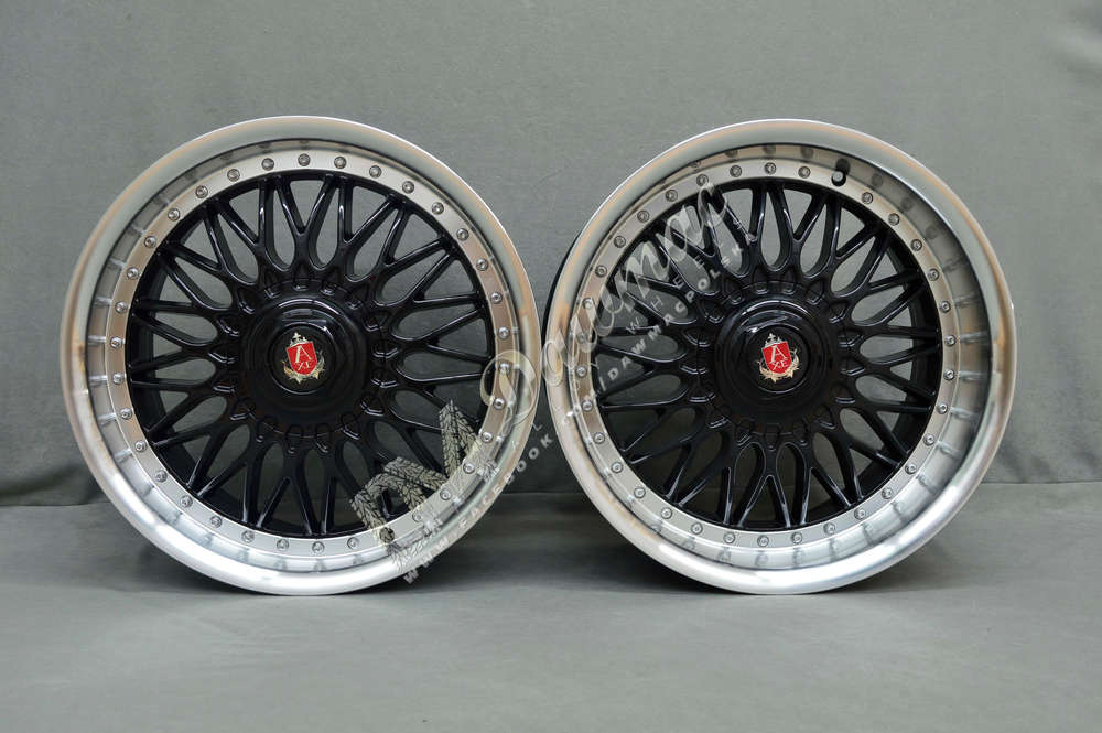 AXE EX10 18" 8J ET40 + 9J ET40 4x100-5x120 Black & Polished Lip