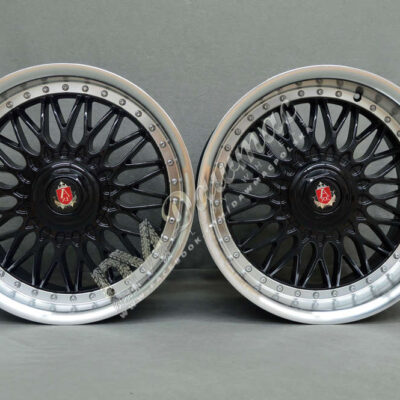 AXE EX10 18" 9J ET35 4x100-5x120 Black & Polished Lip
