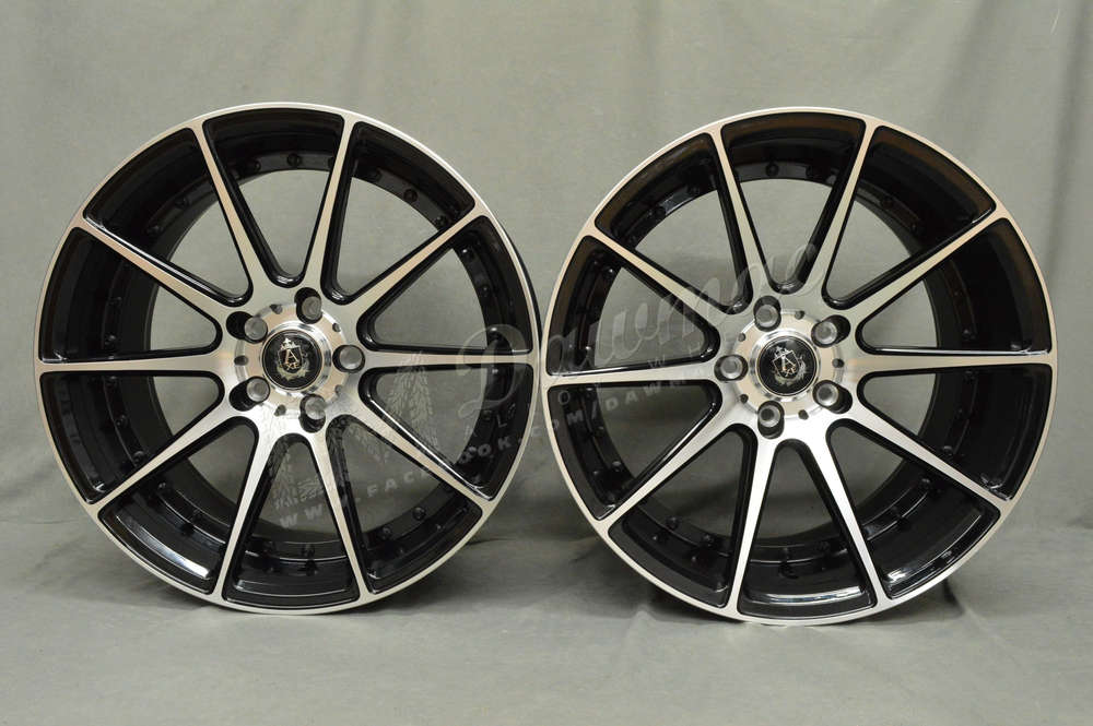 AXE EX16 19" 8,5J ET40 + 9,5J ET42 5x114,3 Black Polished Face & Barrel