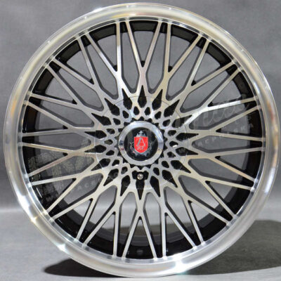 AXE EX3 17" 7,5J ET35 4x98-5x120 Black Polished Face & Mirror Dish