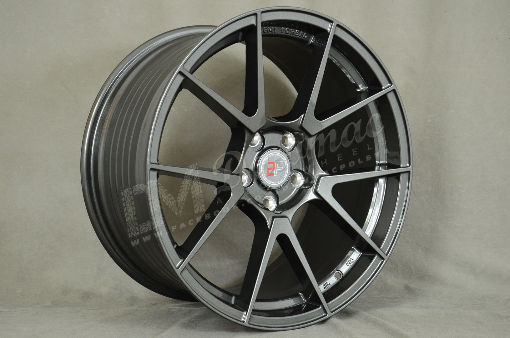 2Forge ZF6 18" 9J ET12-ET50 5x98-5x130 Gloss Gunmetal - obrazek 3