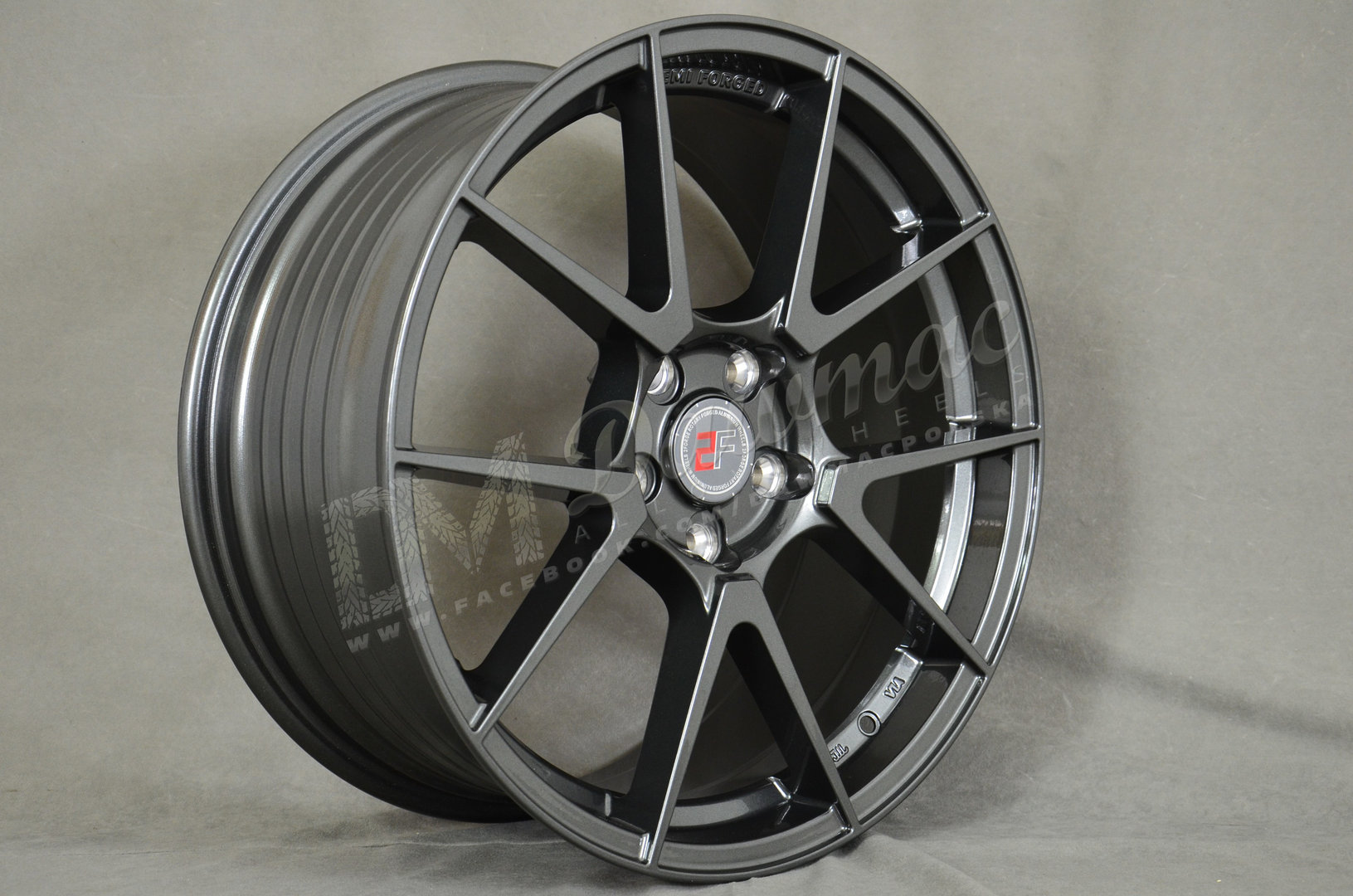 2Forge ZF6 19" 8,5J ET15-ET45 5x100-5x130 Gloss Gunmetal - obrazek 3
