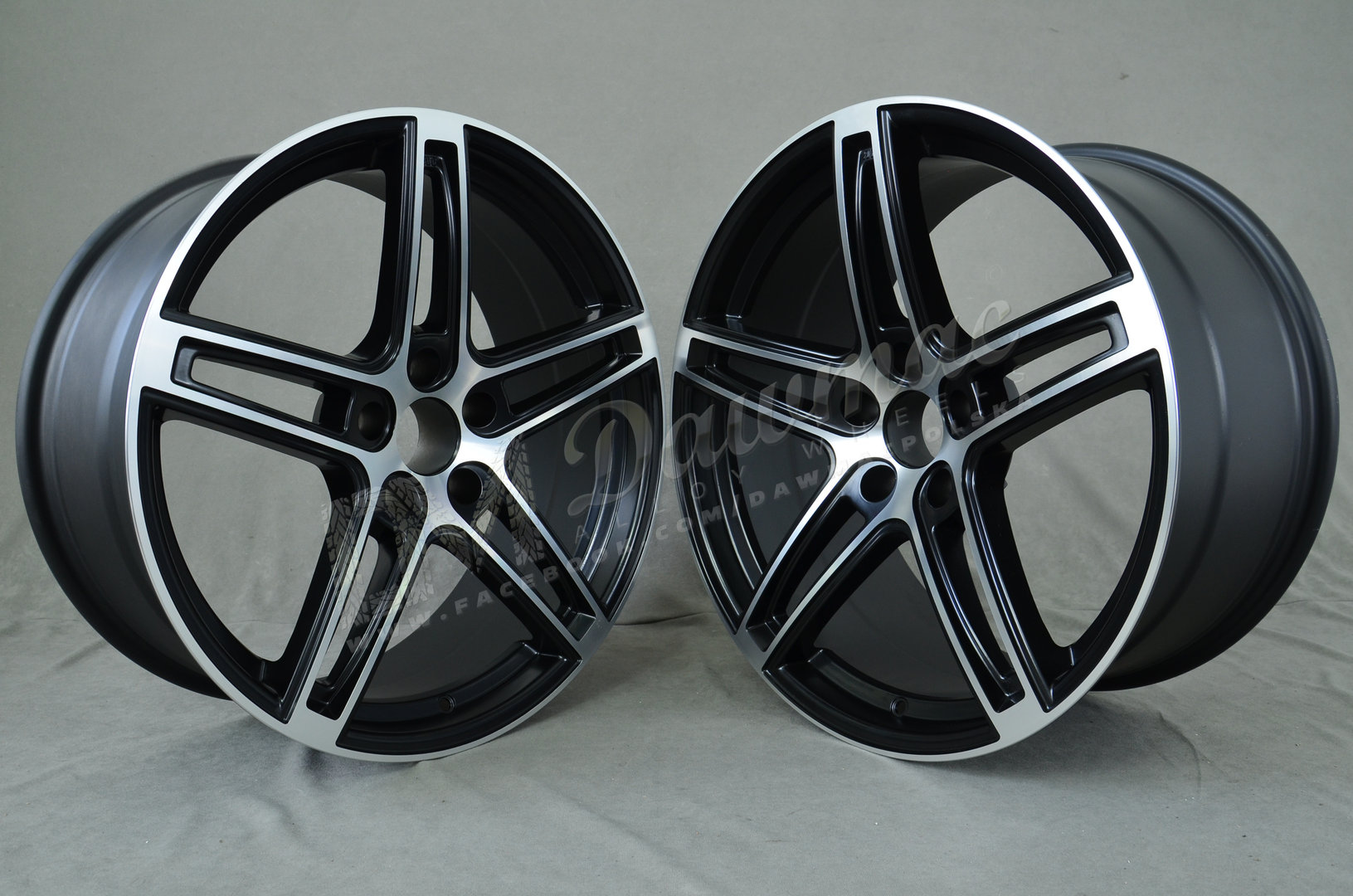 DARE RF5 20" 8,5J ET15 + 10J ET20 5x120 Matt Black Polished - obrazek 3