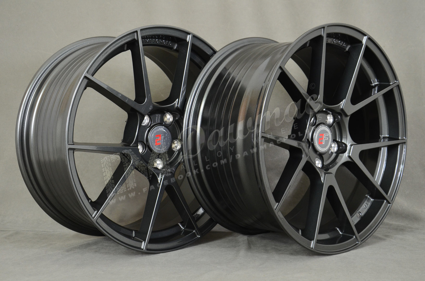 2Forge ZF6 19" 9,5J ET15-ET45 + 11J ET15-ET45 5x100-5x130 Gloss Gunmetal - obrazek 4