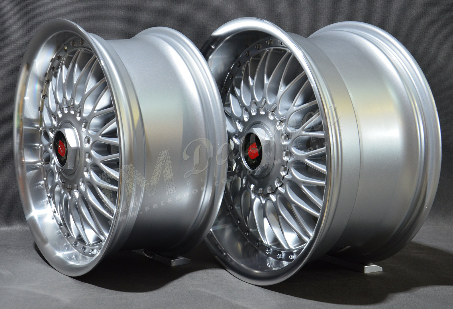 AXE EX10 18" 8J ET20 + 9J ET20 4x100-5x120 Silver & Polished Lip - obrazek 4