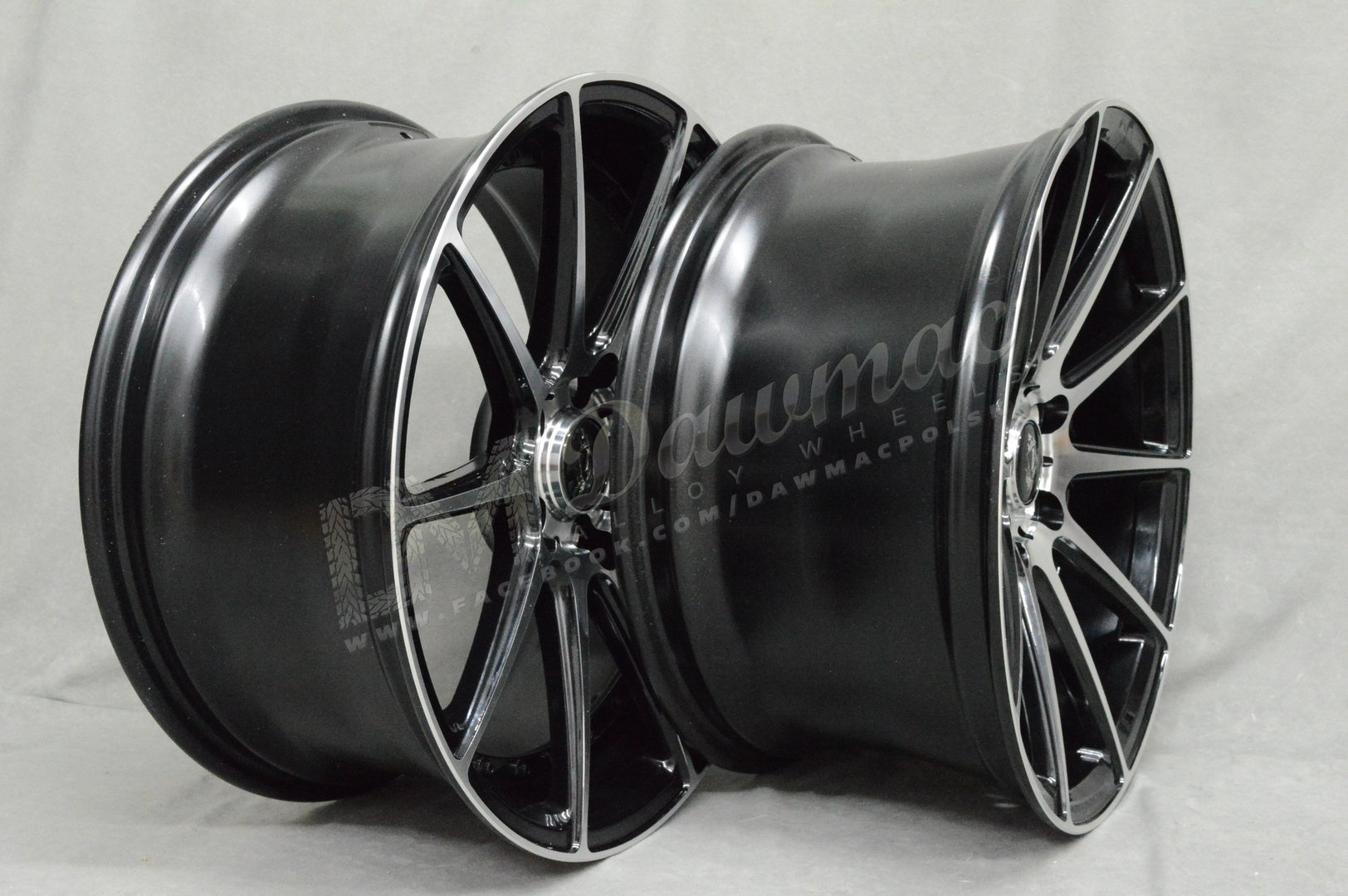 AXE EX16 19" 8,5J ET40 + 9,5J ET42 5x114,3 Black Polished Face & Barrel - obrazek 4