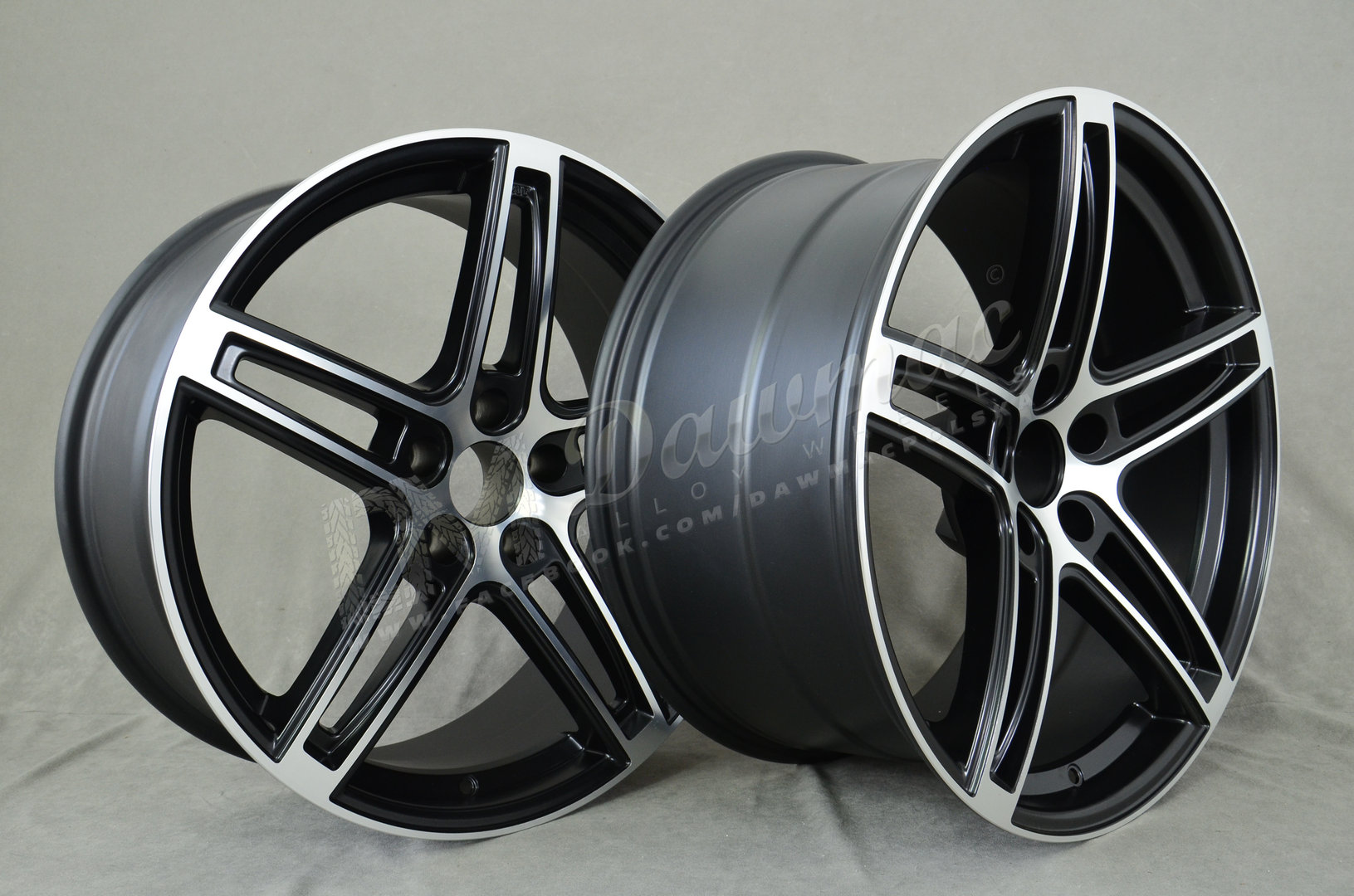 DARE RF5 20" 8,5J ET15 + 10J ET20 5x120 Matt Black Polished - obrazek 5