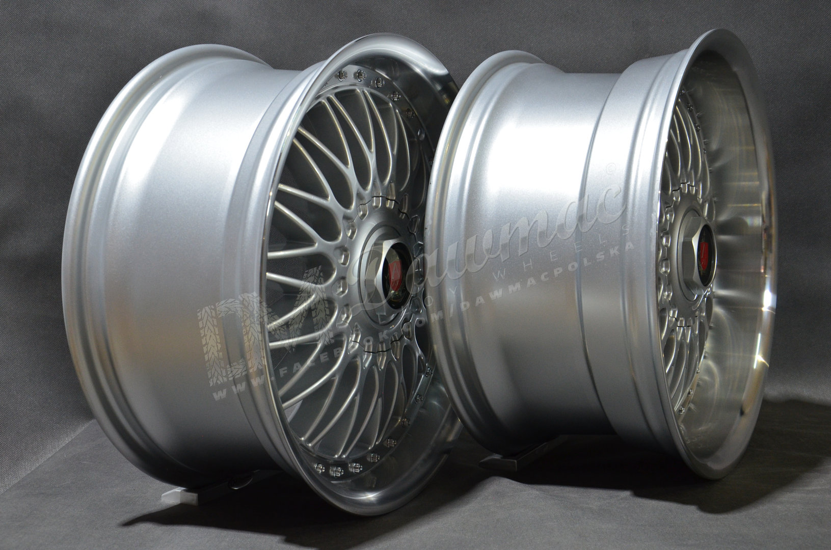 AXE EX10 18" 8J ET40 + 9J ET35 4x100-5x120 Silver & Polished Lip - obrazek 5