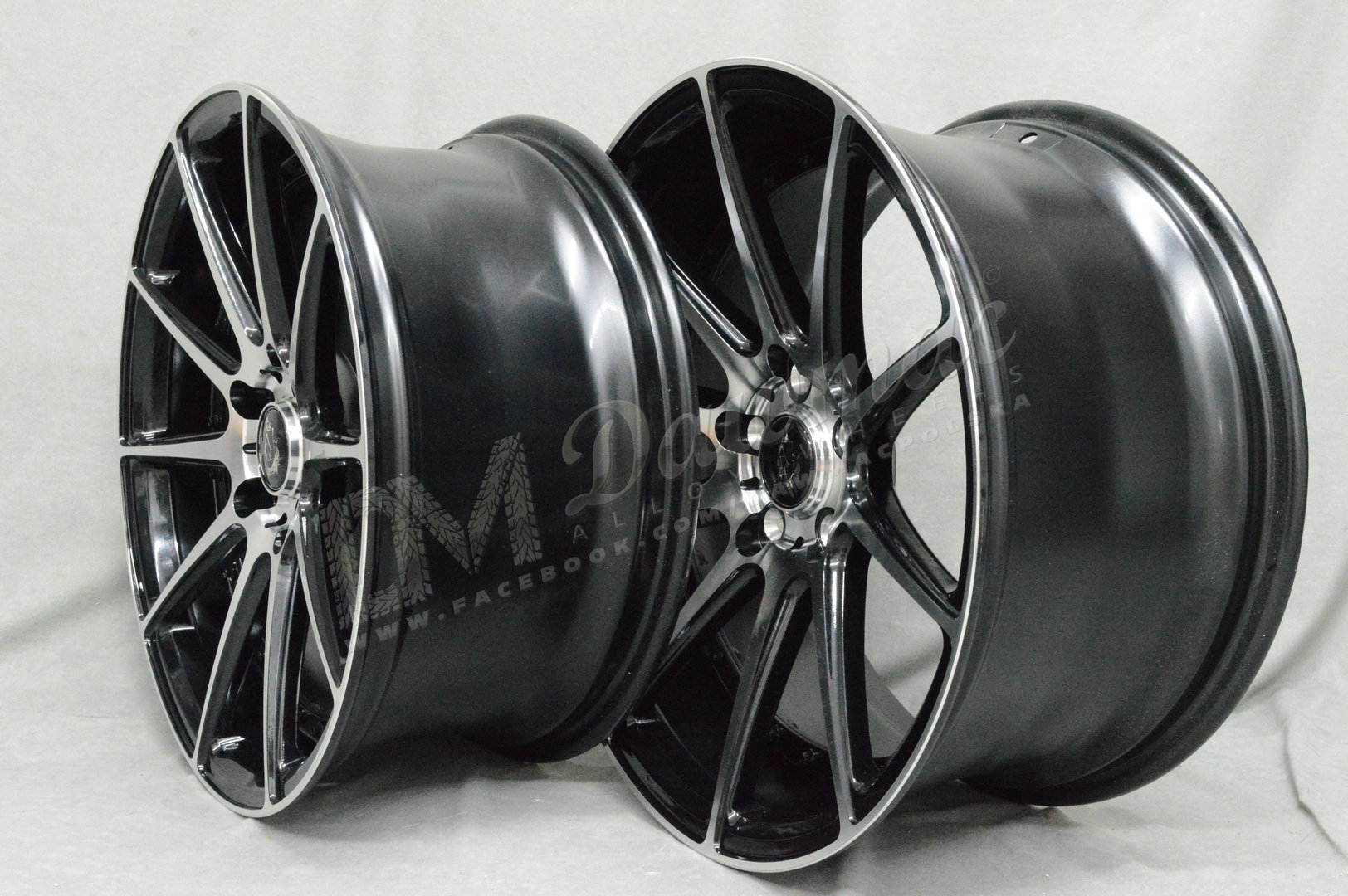 AXE EX16 19" 8,5J ET40 + 9,5J ET42 5x114,3 Black Polished Face & Barrel - obrazek 5