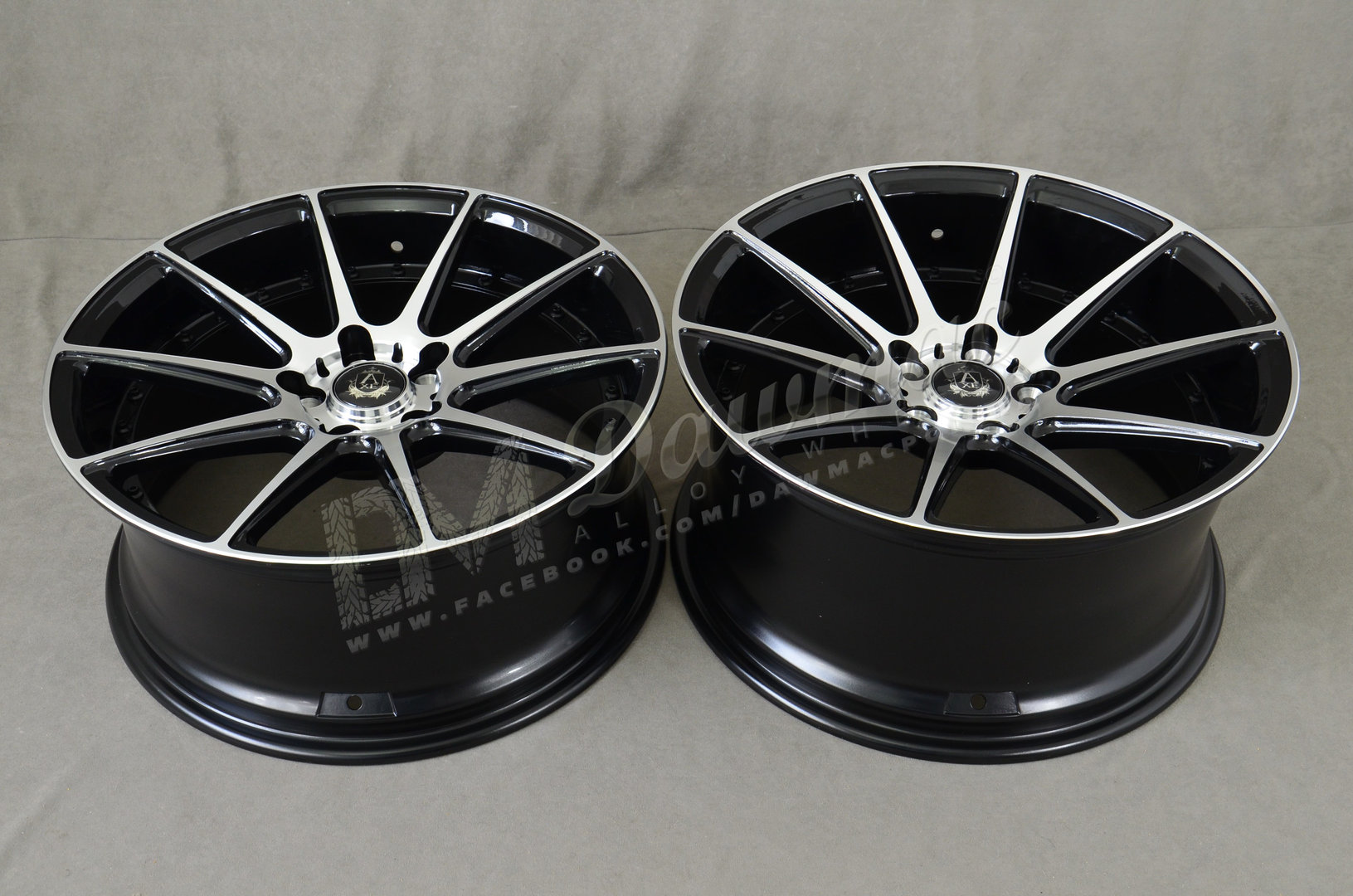 AXE EX16 19" 8,5J ET40 + 9,5J ET42 5x114,3 Black Polished Face & Barrel - obrazek 6