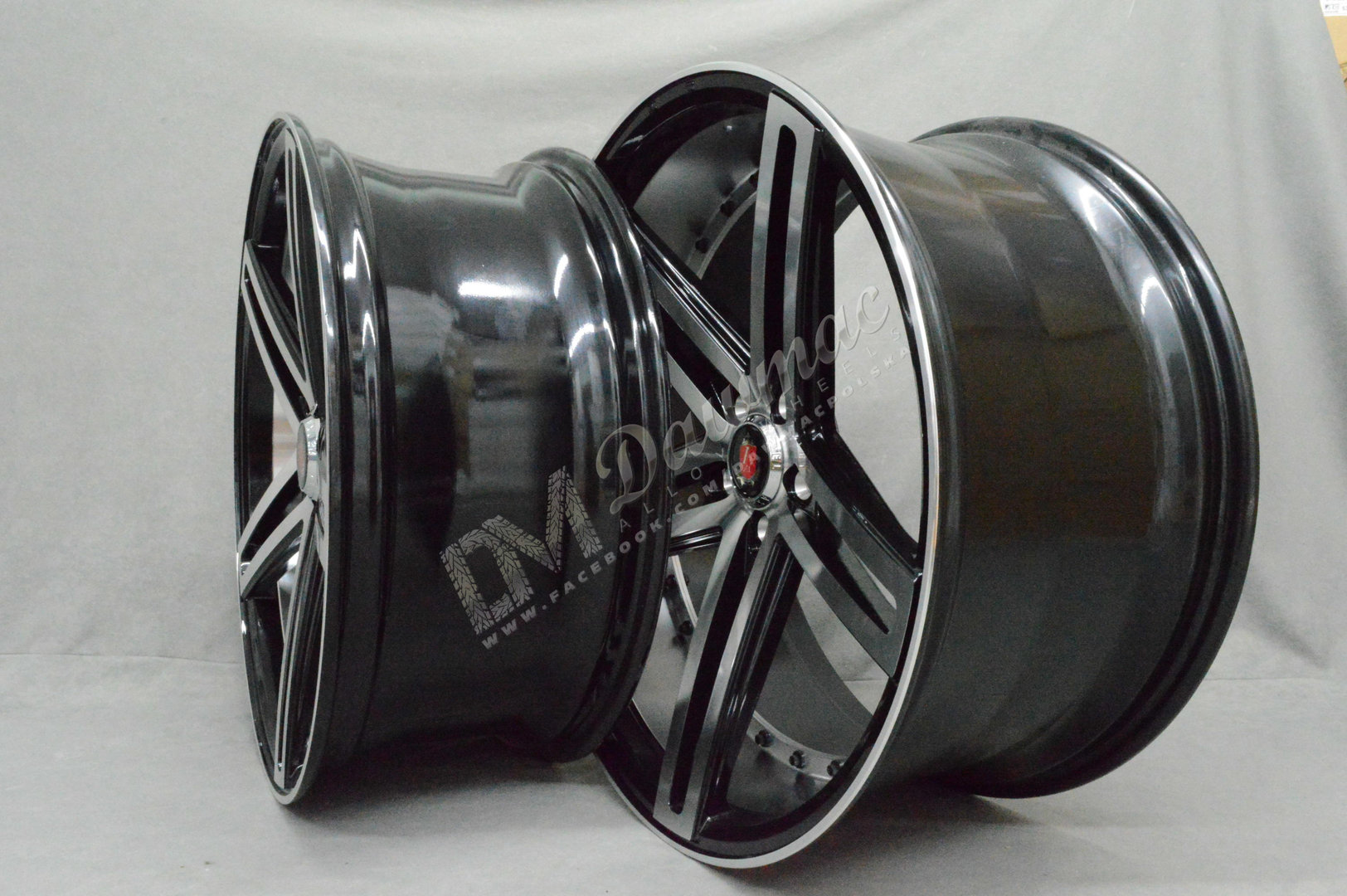 AXE EX20 22" 9J ET35 + 10,5J ET38 5x108-5x130 Black Polished Face & Barrel - obrazek 5