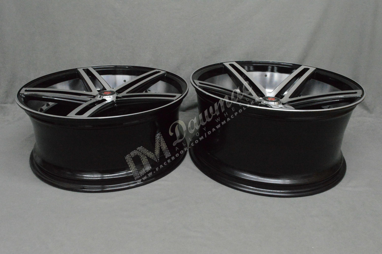 AXE EX20 20" 8,5J ET40 + 10J ET42 5x108-5x120 Black Polished Face & Barrel - obrazek 7