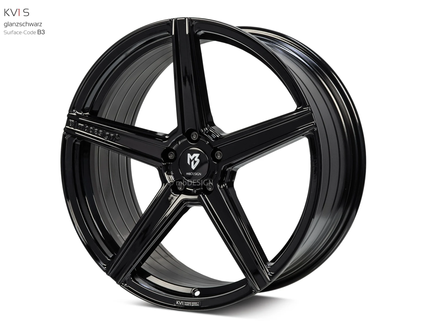 mbDesign KV1S 21" 9J ET35 + 10,5J ET45 5x112 Glanzschwarz - obrazek 3