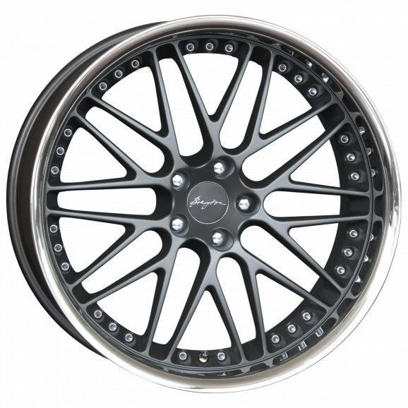 Breyton Spirit II 22" 9J ET30 + 11,5J ET30 5x120 Matt Gun with Stainless Steel Lip