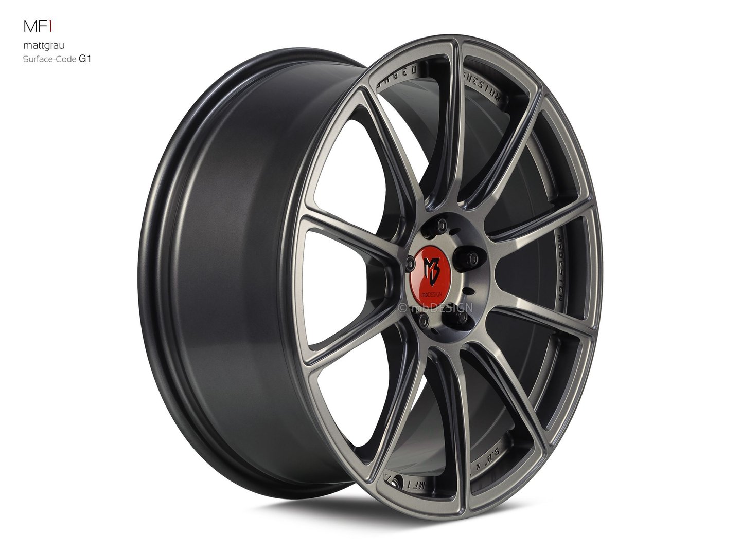 mbDesign MF1 19" 8,5J ET45 5x114,3 Grey Matt - obrazek 3