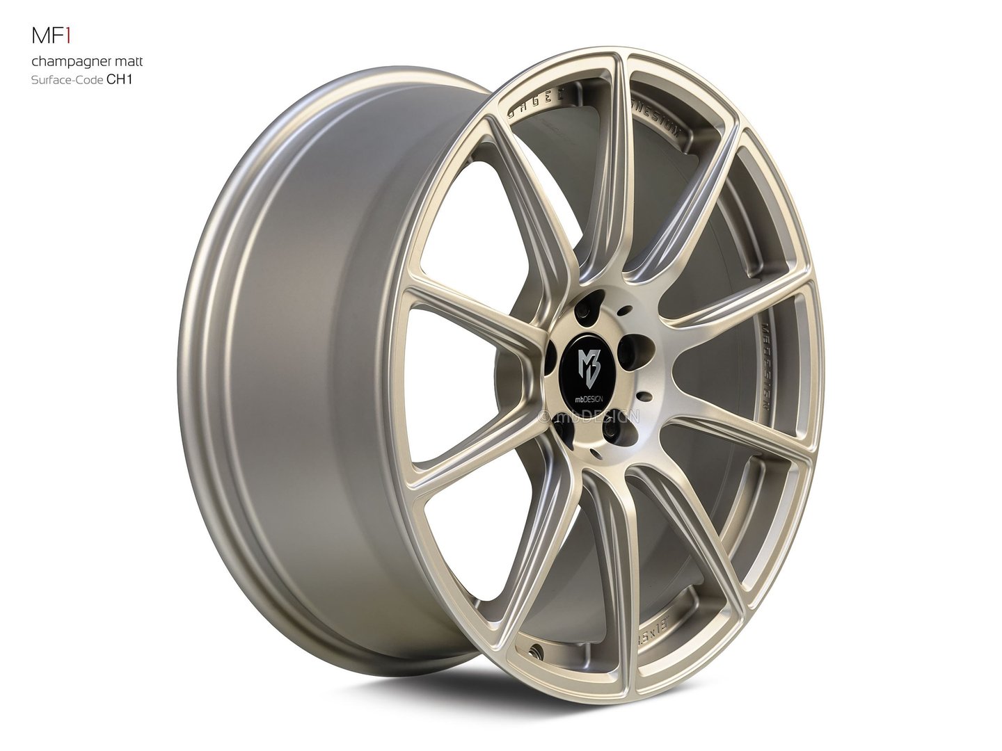 mbDesign MF1 19" 8,5J ET45 5x114,3 Champagner Matt - obrazek 3