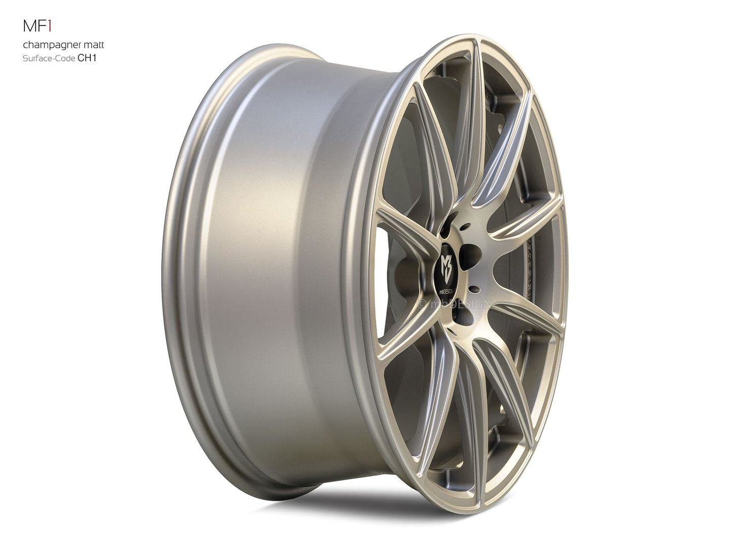 mbDesign MF1 19" 8,5J ET45 5x108 Champagner Matt - obrazek 4