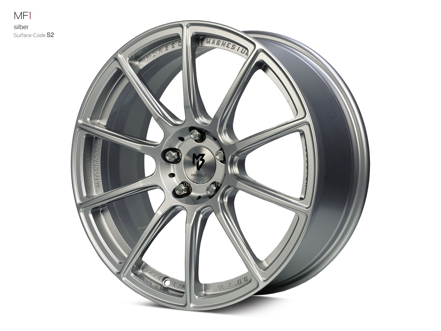 mbDesign MF1 19" 8,5J ET45 5x108 Silver - obrazek 5