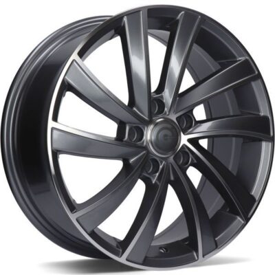 Carbonado Prague 17" 7J ET43 5x112 Anthracite Front Polished
