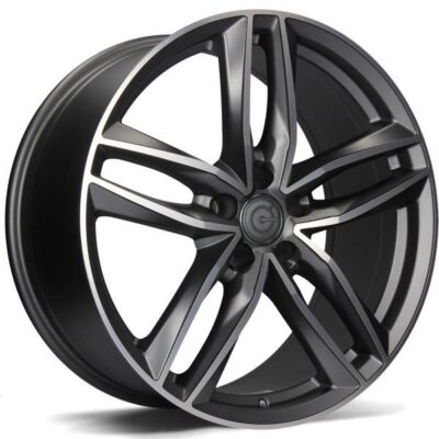 Carbonado Style 18" 8J ET45 5x112 Matt Anthracite Front Polished