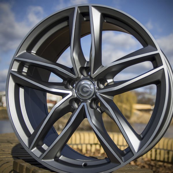 Carbonado Style 20" 9J ET35 5x112 Matt Anthracite Front Polished - obrazek 6