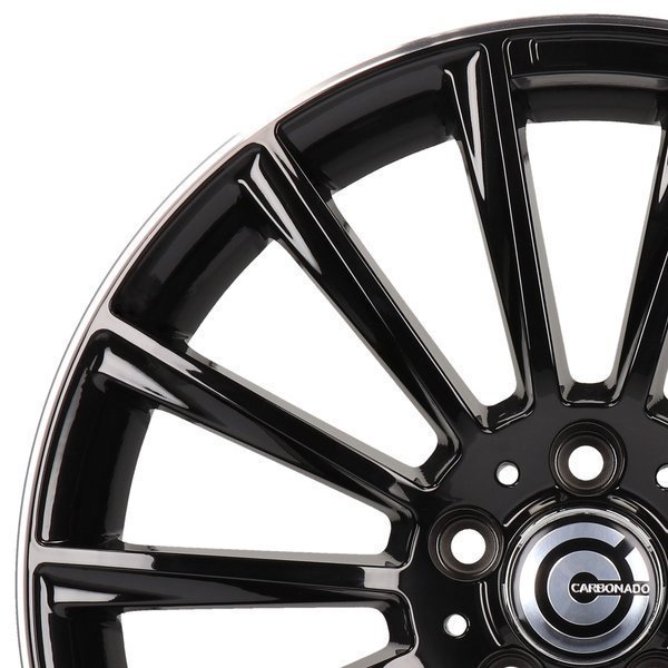 Carbonado Performance 20" 8,5J ET35 + 9,5J ET45 5x112 Black Glossy Lip Polished - obrazek 5
