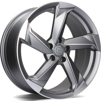 Carbonado Twist 18" 8J ET35 5x112 Matt Anthracite Front Polished