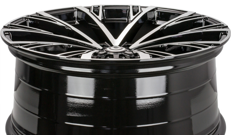 Carbonado Star 22" 9,5J ET25 5x112 Black Front Polished - obrazek 4